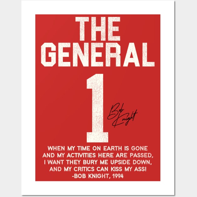 The General Jersey / Bobby Knight Quote Wall Art by darklordpug